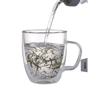 Taza de Vidrio de Doble Pared Ourui con Tapa de Madera, Taza de Café y Té Aislada Transparente, Gran Capacidad, Asa Incluida - Product Image 5