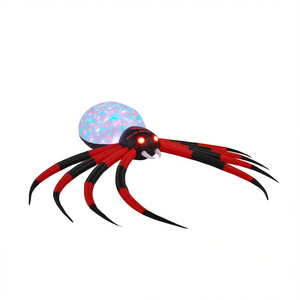 Giant Inflatable <b>Spider</b> With Rotating Led Lights Outdoor Halloween Yard Decoration For Front Lawn Garden Holiday Display - Product Image 1