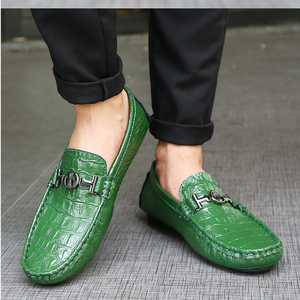 Zapatos Casuales de Piel Auténtica Hechos a Mano para <span class=keywords><strong>Hombre</strong></span>, Diseño Moderno, Zapatos de Vestir Verdes - Product Image 2