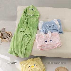 <span class=keywords><strong>Serviette</strong></span> de bain en polaire ultra-douce à capuche pour bébé, motif animal de dessin animé, pour nouveau-né à tout-petit - Product Image 6
