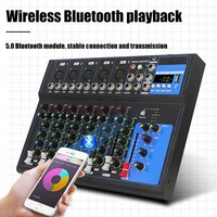 TRAIS Top Fashion F7 Console de mixage audio miniature à sept canaux, lecture sans fil USB pour les performances DJ, musique, console audio