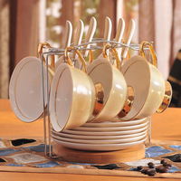 Vente flash : Service à thé anglais de luxe, tasses à café en porcelaine personnalisées avec poignée dorée, vente en gros de tasses à thé turques et de soucoupes