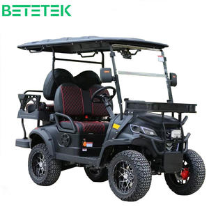 Carrito de Golf de Lujo Negro de 4 Plazas de Alto Rendimiento, Buggy Eléctrico con Batería de Litio, Listo para Usar en Carreteras No Públicas - Product Image 1