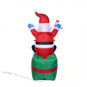 Figura Inflable Luminosa <span class=keywords><strong>de</strong></span> Papá Noel con LED <span class=keywords><strong>de</strong></span> 1.8 Metros, Modelo <span class=keywords><strong>de</strong></span> <span class=keywords><strong>Navidad</strong></span> Sentado en Árbol Navideño con Bolsa <span class=keywords><strong>de</strong></span> Regalo <span class=keywords><strong>de</strong></span> Bienvenida y Bastón - Product Image 5