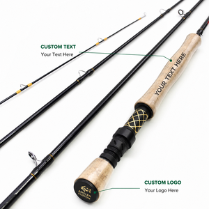 Canne à pêche à <span class=keywords><strong>la</strong></span> mouche en carbone avec logo personnalisé, 7/8WT, 4 brins, action rapide, légère, fabricant OEM ODM - Product Image 1