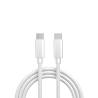 Cable de Carga USB-C a USB-C de 60W con Carcasa de TPE Blanca y Conductor de Cobre Puro para Laptop, Teléfono, Computadora y Cámara