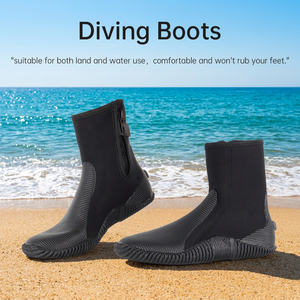 Botas de Buceo de Neopreno con Cremallera, Suela de Goma Antideslizante, Resistentes a Pinchazos, Zapatos de Agua para Buceo y Snorkel con Cremallera YKK - Product Image 1