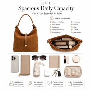 Borsa Tote in Pelle Semplice ed Elegante per Autunno Inverno, Grande Capacità, Tracolla in Camoscio, Chiusura Aperta, Portatile, OEM ODM - Product Image 3