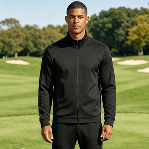 Polo de golf en coton pour homme, personnalisé, hiver, avec fermeture éclair intégrale, luxe, Dry Fit, marque OEM, en stock - Product Image 3