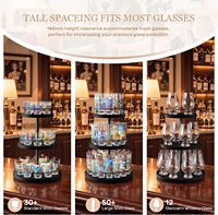 Présentoir rotatif à 3 niveaux en bois rustique pour verres à shot, organiseur de rangement pour plus de 30 verres, pour bar de table à domicile