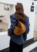 Sacs à bandoulière de luxe pour femmes en daim véritable, sac hobo, sac à l'épaule tendance, sacs à main élégants et décontractés pour femmes, vente en gros à bas prix