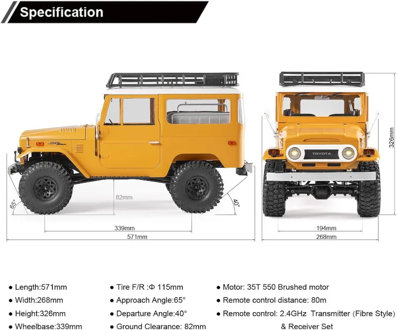 1/10 Fms Fj40 4wd Toyota Rc Rock Crawler Off-road Remote Control Car