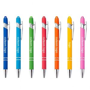 Regalos Empresariales, Bolígrafo de Metal Promocional Duradero con Recubrimiento de Goma, Tinta Azul y Negra, Logotipo Personalizado para Uso Promocional - Product Image 1