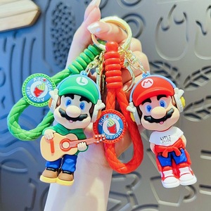 Cartoon 3D PVCAnime SuperBros Series Keychain Rubber CuteLuigi <strong>Yoshe</strong> Key Chain Doll Bag Pendant Car Keychain - Product Image 2