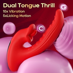 Dragon Roar LED Display Dual-Head G-Spot & Clitoral Rechargeable Silicone <b>Vibrator</b> with 10/5 Frequency <b>Vibration</b> - Product Image 3