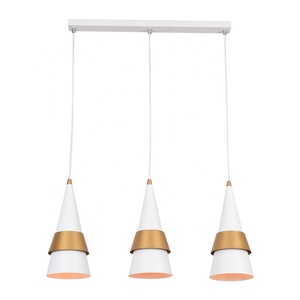 China Manufacturer's 3-<b>Light</b> Incandescent Metal Modern Gold Matt White Indoor Pendant Lamp Stylish <b>Chandelier</b> for Home - Product Image 2