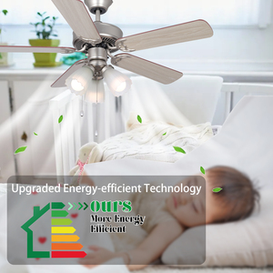 Quạt trần trang trí có đèn, kiểu cổ điển retro, phòng khách, văn phòng tại nhà, màu niken mờ, dây kéo - Product Image 4