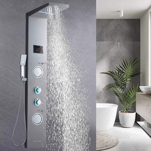 Colonne de douche murale en acier inoxydable avec jets de massage et cascade pour salle de bain - Product Image 2
