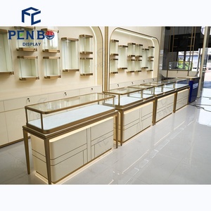 Cao cấp thiết kế đơn giản tùy chỉnh đồ trang sức hiển thị tủ Showcase kính hiện đại trang sức hiển thị bảng cho cửa hàng đồ trang sức - Product Image 1