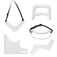 Guide de façonnage de la barbe en plastique, guide de coupe de la moustache et du contour du cou, outil de façonnage de la barbe, 5 pièces, gabarit de contour du cou, gabarit de ligne de cheveux
