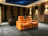 VIP Heimkino-Liegesofa 3-Sitzer Elektrischer Leder-Kinosessel für Kellerraum-Kinosaal