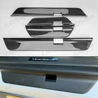 Protection de seuil de porte en fibre de carbone pour Tesla Model Y Juniper Model 3 2025 2026, plaque de protection de seuil de porte intérieure