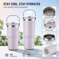 Gobelet isotherme en acier inoxydable personnalisé, 20 oz, 30 oz, rétention de chaleur de 6 à 12 heures, tasse isolée portable pour le camping, la voiture, les voyages