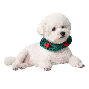 Vestido navideño para mascotas, perro, gato, <span class=keywords><strong>Elisabeth</strong></span>, poliéster, patrón de animales con lazo de tela suave para decoración de cuello - Product Image 6