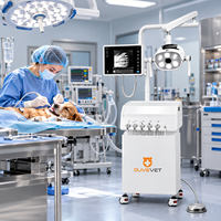 OliveVet Compresseur d'air électrique mobile sur chariot, Moniteur, Endoscope, Pièce à main, Unité dentaire vétérinaire portable pour chien