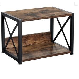 Wooden Desktop <b>Storage</b> Rack Double Layer <b>File</b> Organizer For Office Printer And Documents Brown Standing Type - Product Image 5