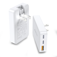 HNT Nouveau chargeur mural ultra-fin PD 30W/45W à charge rapide avec port USB-A + 2 ports Type-C, adaptateur d'alimentation portable pour iPhone OEM/ODM