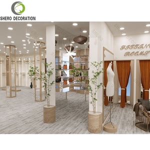 Estante de ropa de madera para tienda de ropa, estante de ropa de diseño para exhibición de boutique - Product Image 3