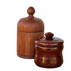 Recipientes de Madera Hechos a Mano para Especias con Tapas Abatibles, Diseño Clásico, Herméticos, Aptos para Calentar y Lavables en Lavavajillas, para Almacenamiento de Alimentos en la Cocina - Product Image 3