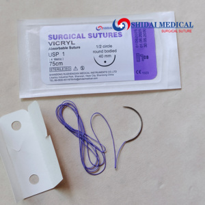 Suturas Quirúrgicas Desechables Estériles al por Mayor, Suturas <span class=keywords><strong>Absorbibles</strong></span> de Poliglactina 910 (PGLA) con Aguja <span class=keywords><strong>para</strong></span> Uso en Cirugía - Product Image 5