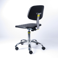Tabouret de laboratoire en PU chaise de bureau pivotante inclinable pieds en acier inoxydable meubles de laboratoire élévateurs/chaise de formation en PU de bureau esd