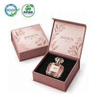 Boîte à fermeture magnétique en forme de livre en carton rigide rose mat personnalisé, écologique, avec insert en mousse, pour flacon de parfum de luxe