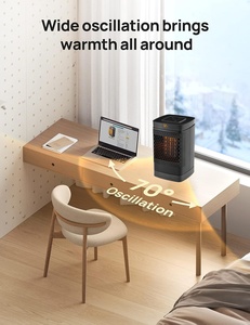 Quạt sưởi điện gốm PTC di động 1500W cho gia đình, có màn hình hiển thị nhiệt độ, điều khiển từ xa và hẹn giờ, chuẩn US/EU - Product Image 5