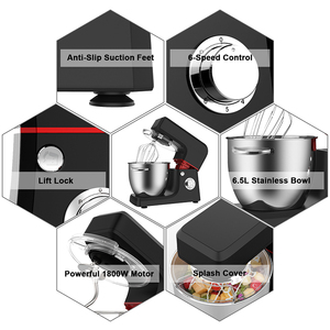 Mélangeur à pain électrique de grande capacité 3 en 1 6.5L 7L 8L 10L 12L Mélangeur de pâte de boulangerie Batteurs sur socle - Product Image 5