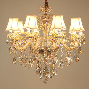 <span class=keywords><strong>Lustre</strong></span> en cristal rétro européen, lampe à suspension en verre pour bougie, pour salon, hôtel, éclairage intérieur romantique - Product Image 1