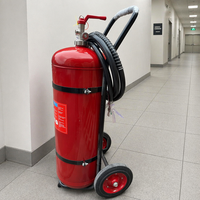Extincteur à poudre ABC certifié pour la vente en gros, 25 kg, 50 kg, 100 kg, avec chariot, portée de décharge de 4 à 6 m