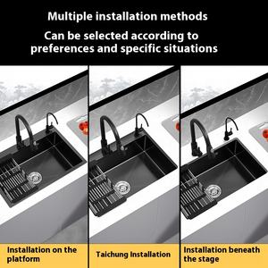 อ่างล้างจานสแตนเลสสตีลสีดำคิงคองแบบสามนาโนเทคโนโลยี - Product Image 2