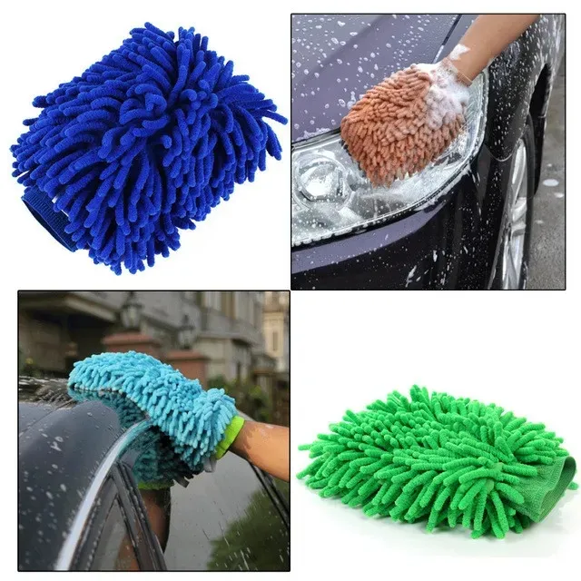Luva de lavagem de carro chenille, luva/luva de limpeza de carro, atacado, personalizada, luvas de borracha de microfibra, removedor de plástico