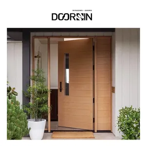 Doorwin American Style Contemporary Modern Main Entrance Wooden Doors For Houses Modern Exterior Main Pivot Door