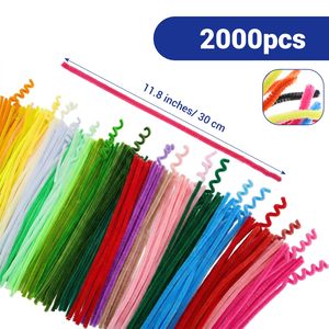 Nettoyants pour pipes colorés en vrac, 100 pièces en 5 couleurs vibrantes (vert, bleu, rose, jaune, rose vif), fournitures d'artisanat pour loisirs créatifs - Product Image 2