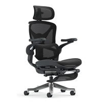 Chaise de bureau ergonomique moderne à dossier haut avec appui-tête à double axe, support dorsal dynamique, inclinaison à quatre positions et pivotante