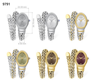 <span class=keywords><strong>Montre</strong></span>-<span class=keywords><strong>bracelet</strong></span> Scottie 9791 en acier inoxydable tressé en forme de serpent pour <span class=keywords><strong>femme</strong></span>, étanche 3 ATM, mouvement à quartz, cadeau idéal pour un rendez-vous galant - Product Image 6