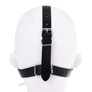 BDSM Sex Leather Head Harness Spider <strong>Ring</strong> Mouth <strong>Gag</strong> with Nose Hook <strong>O</strong> <strong>Ring</strong> Stainless Steel Mouth <strong>Gag</strong> Sex Toy for Woman - Product Image 5