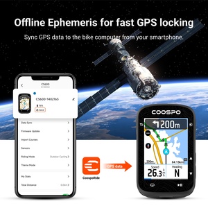 COOSPO CS600 ANT + Compteur de vitesse pour vélo à écran tactile Carte Navigation <span class=keywords><strong>GPS</strong></span> Ordinateur de vélo Snyc avec APP - Product Image 3