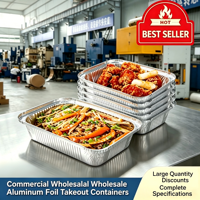 Multifunktionale 2250mL Rechteckige Einweg-Dampfgarbehälter, Takeaway-Lebensmittelverpackungen, Aluminiumfolie-Servierplatten