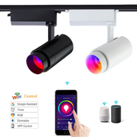 Projecteur LED intelligent WIFI sur rail, application Tuya, lumière sur rail RGB à intensité variable, 15W 30W COB, focalisation réglable, éclairage de scène pour studio de danse